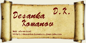 Desanka Komanov vizit kartica